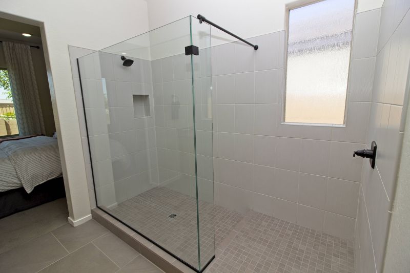 Corner Shower with Tiled Walls